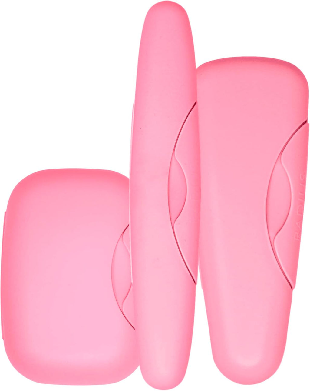 RADIUS Travel Case Value Pack, 3 Count (Toothbrush, Razor, Soap), BPA-Free Recycled Plastic, Portable for Bathroom, School, Home, Camping - Pastel Pink