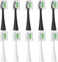 Replacement Toothbrush Heads 10 Pack Only for AquaSonic Duo and for Home Dental Center,5 Black+5 White，Not for AquaSonic Other Series