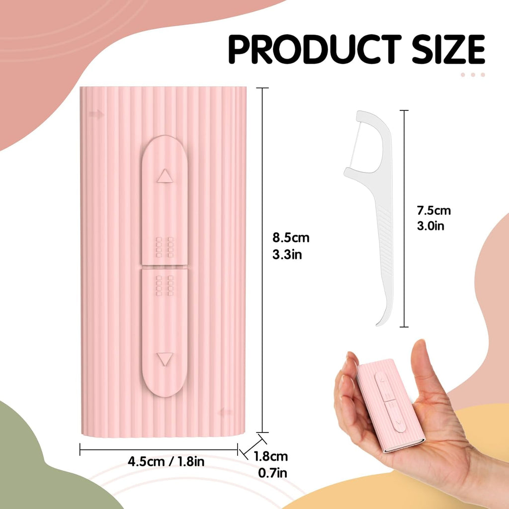 RAZOKO Dental Floss Portable Case, Storage 10 Picks Floss in Box,Floss Pick Dispenser for Cleaning Teeth and Oral Care,Toothpick Floss is Perfect for Dating,Travel,Hotels 2PCS