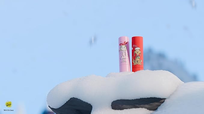Dr. PawPaw The Grinch Set - Ultimate Red and Peach Pink - Natural Lip Balm with Aloe Vera - Gluten Free Lip Moisturizer to Soften and Hydrate - 2 pc