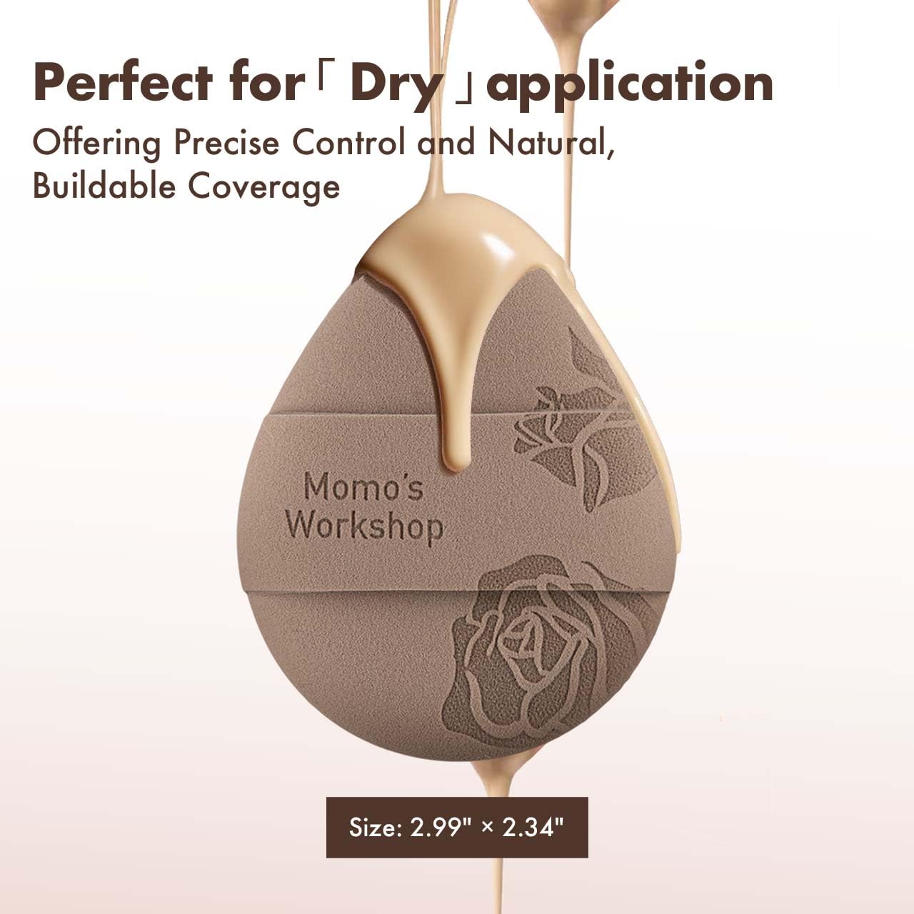 Rose Tatami Makeup Sponge Set,Double-Sided Egg Shape Rubycell for Liquid Foundations, Non-Absorbent & Fast Blending,Soft, Fluffy & Bouncy, 2 Beauty Puffs &Storage Case