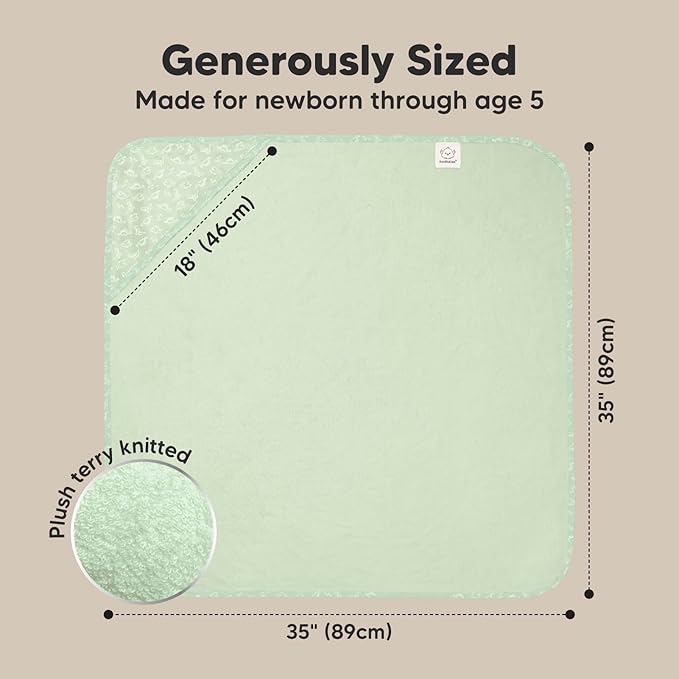 KeaBabies Hooded Baby Towel for Newborn - Viscose Derived from Bamboo Large Baby Bath Towels with Hood for Boys, Girls, Toddler, Extra Absorbent & Soft Newborn Bath Essentials (Dinos, Regular)