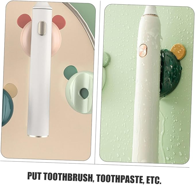 Uonlytech 4pcs Magnetic Toothbrush Rack Electric Toothbrush Holder for Bathroom Wall Mount Mixed Colors Elegant Chic Design for Organized Countertop Storage