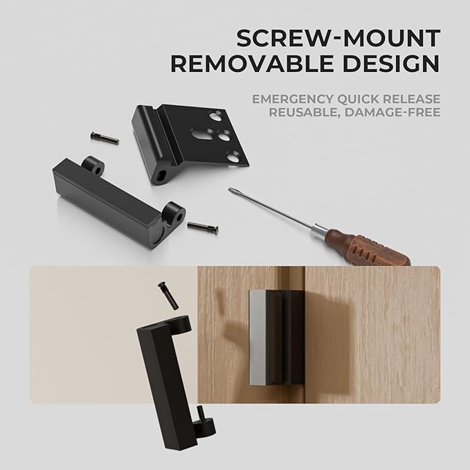 2Pack Home Security Door Reinforcement Lock Childproof, Door Locks for Kids Safety, Door Lock Latch Stopper for Front Door Inside Top of Door, Aluminum Construction Finish