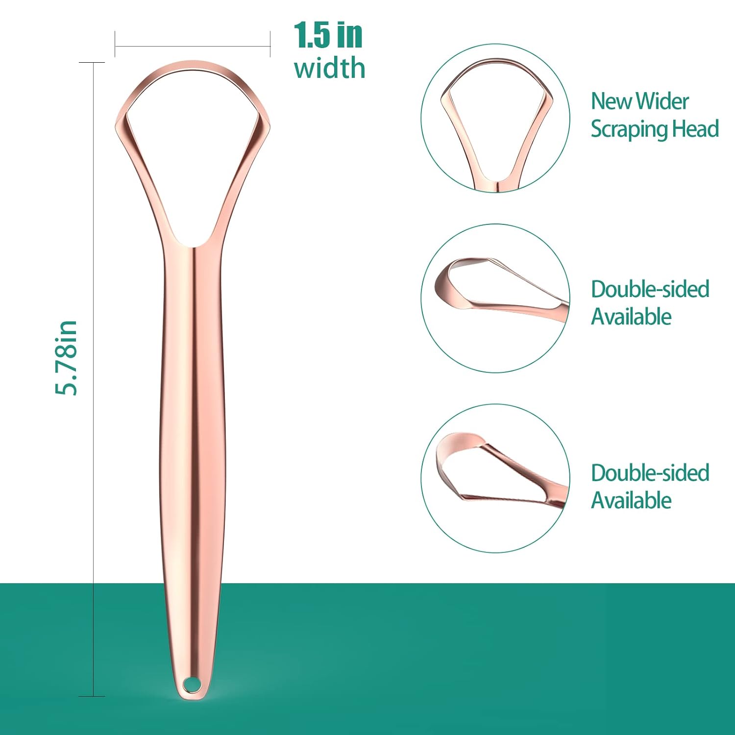 RONAVO Tongue Scraper for Adults, Tongue Scrapper for Women, Metal Tongue Cleaner with Travel Case for Oral Care, Fresher Breath in Seconds, Easy to Use and Clean, 2 Pack