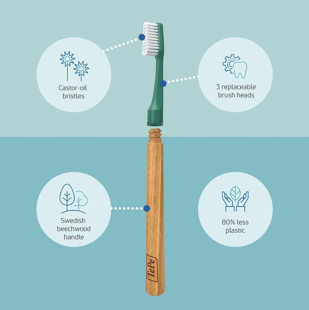TePe Choice Toothbrush - (3 Replaceable Brush Heads)