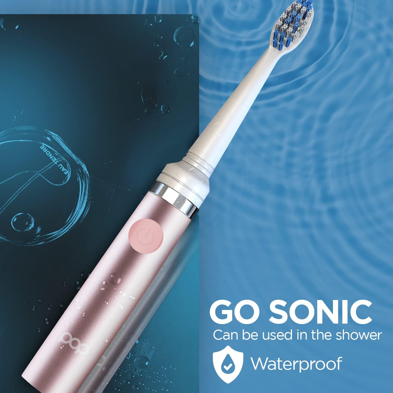 Pop Sonic Electric Toothbrush (Metallic Rose) - Travel Toothbrushes w/AAA Battery | Kids Electric Toothbrushes with 2 Speed & 15,000-30,000 Strokes/Minute, Dupont Nylon Bristles