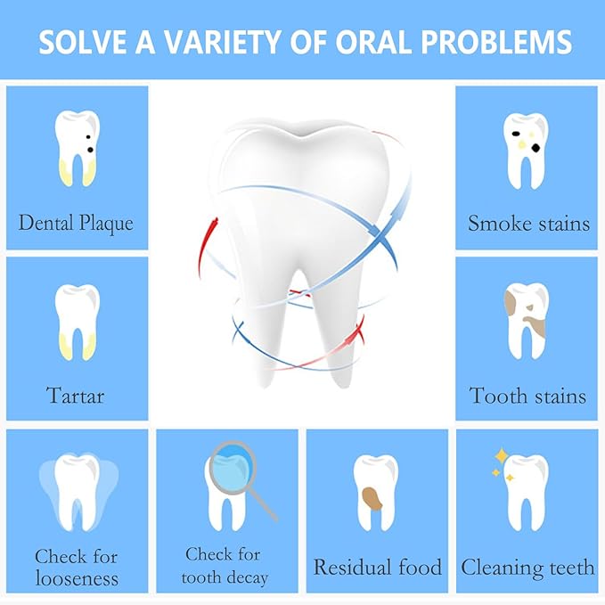 Dental Tools, Professional Plaque Remover Teeth Cleaning Tool Kit, Stainless Steel Dental Pick Tartar Scraper Tooth Cleaner, Oral Care Hygiene Set for Dentist Personal Pets with Storage Box