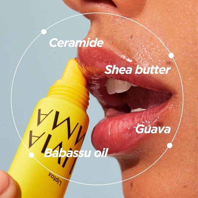 OLIVIAUMMA Guava Glass Skin Tanghulu Liptox - Korean Plumping Lip Balm with Peppermint, Shea Butter & Macadamia Seed Oil to Shine and Restore Dry Lips - Non-Sticky Korean Lip Plumper - 10 ml