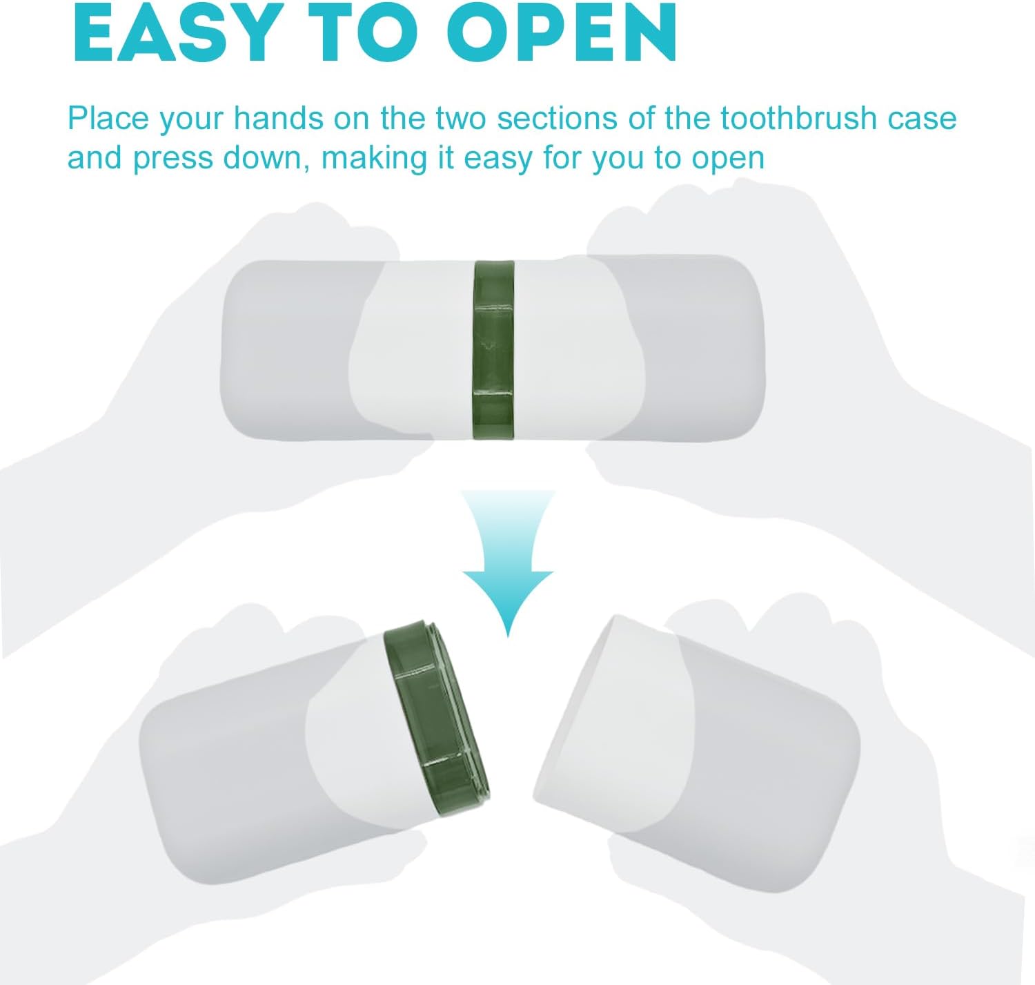 Travel Toothbrush Holder,Toothbrush Holder and Rinse Cup with Handle Toothbrush Travel Case,Multifunctional Toothbrush Cup,Large Capacit Travel Toothbrush Holder with Mouthwash Cup(Purple+Green)