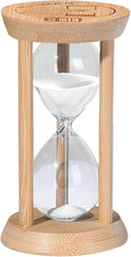 20 Minute Wooden Sand Timers,Large Bamboo White Sand Hourglass for Productivity, Meditation & Decor, 20 Min Reloj De Arena Sand Watch for Kitchen, Office,Classroom (White)