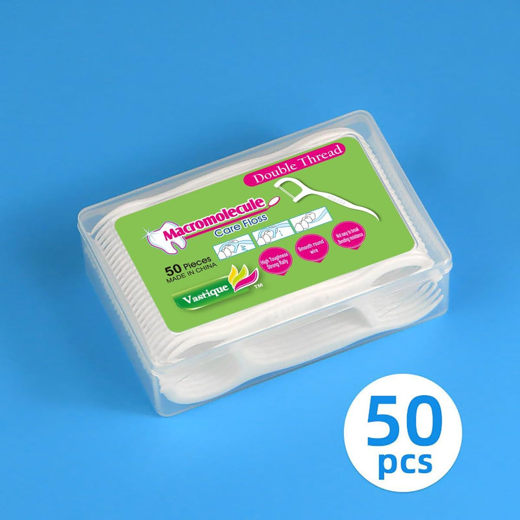 400 Pcs Double-Thread Dental Floss Picks, Thin Thread for Adults & Kids, Superior Oral Care, Dental Hygiene, Gum Health(50x8 Cases, 400 Total)