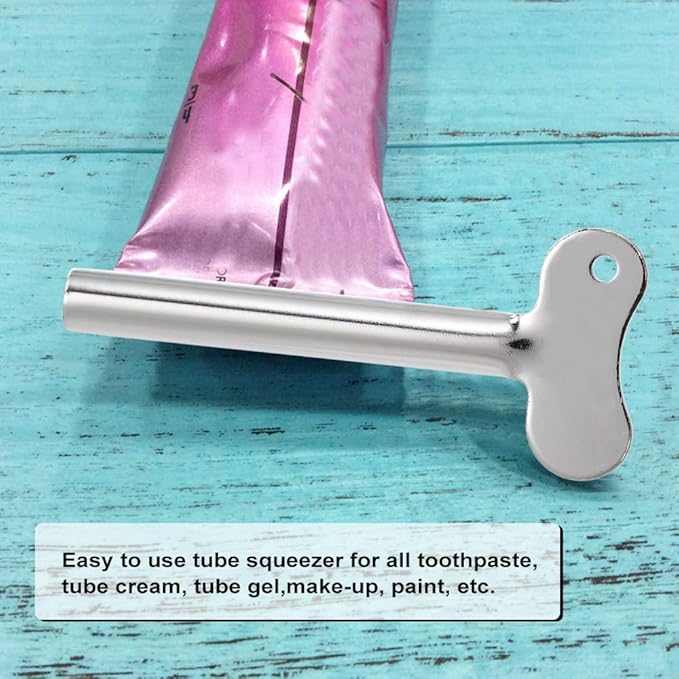 Luckycivia 10 Pcs Stainless Steel Toothpaste Tube Squeezers, Metal Toothpaste Dispenser Squeezers for Bathroom