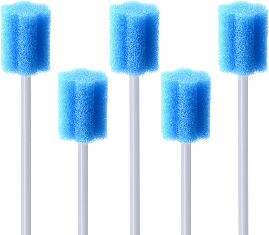 BVN Oral Care Swabs, 100 Pcs Disposable Mouth Cleaning Spong Swabs. (Blue-100pcs)