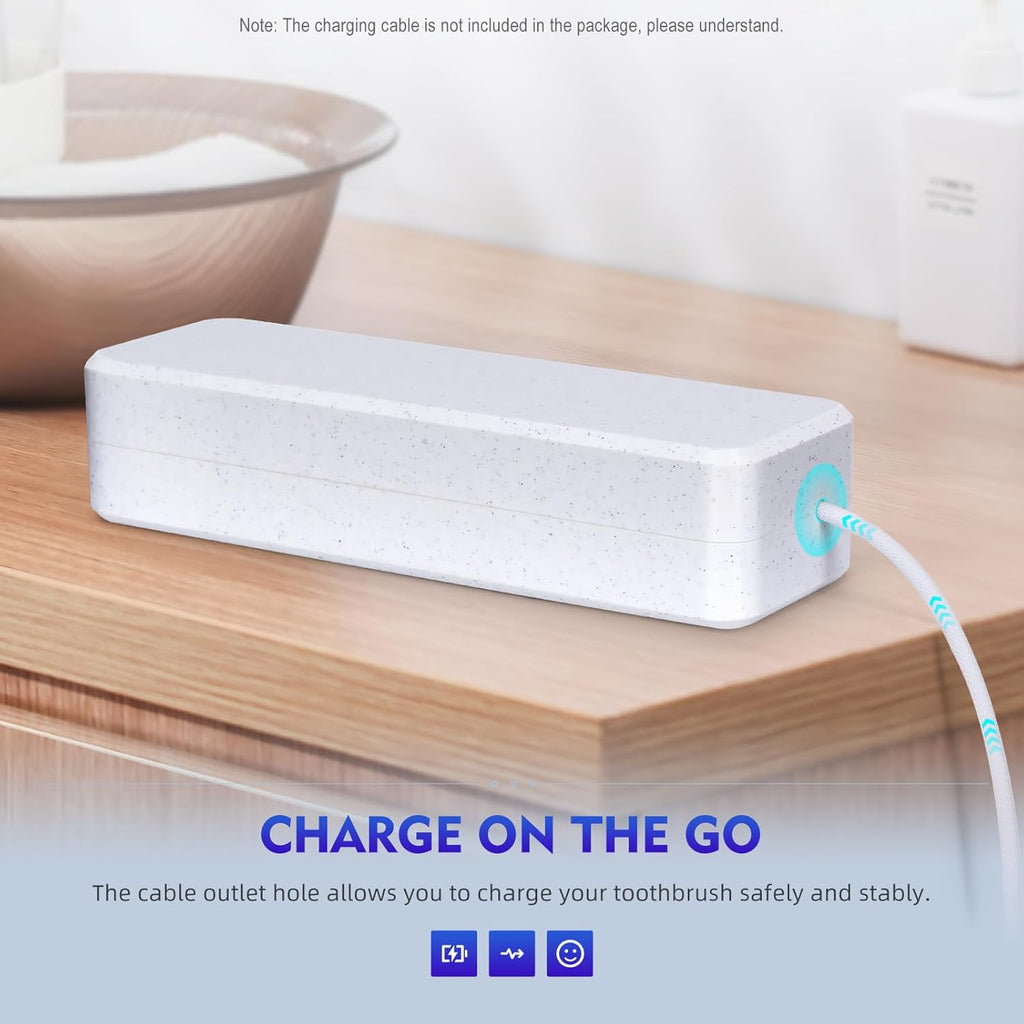 Magnetic Rechargeable Travel Case Compatible with Laifen Wave Electric Toothbrush, Waterproof, Hygienic, Easy-to-clean, Storage Holder for Toothbrush and Brush