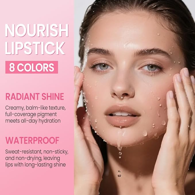 2Pcs Honey Lipstick Tinted Lip Balm Set - Matte Tint Cream Lipsticks for All Skin Tones,Hydrating Lip Stain,Can be Buildable Nourishing Moisturizing Suitable for Women to Every Day Makeup 01&05