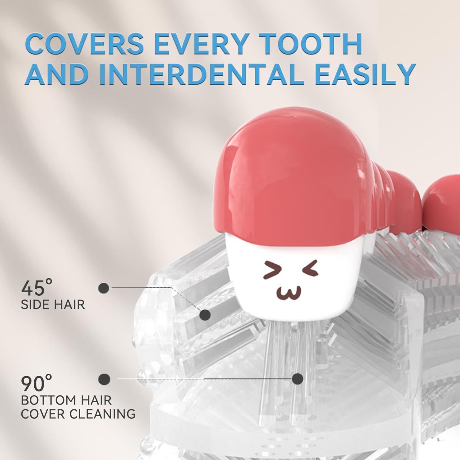 Adult Sonic Automatic Electric Toothbrush, 360° Oral Cleaning Stain Whitening, IPX7 Waterproof Rechargeable, u-Shape Brush Head*3+Straight Handle Brush Head*2, Suitable for Travel or Home Use