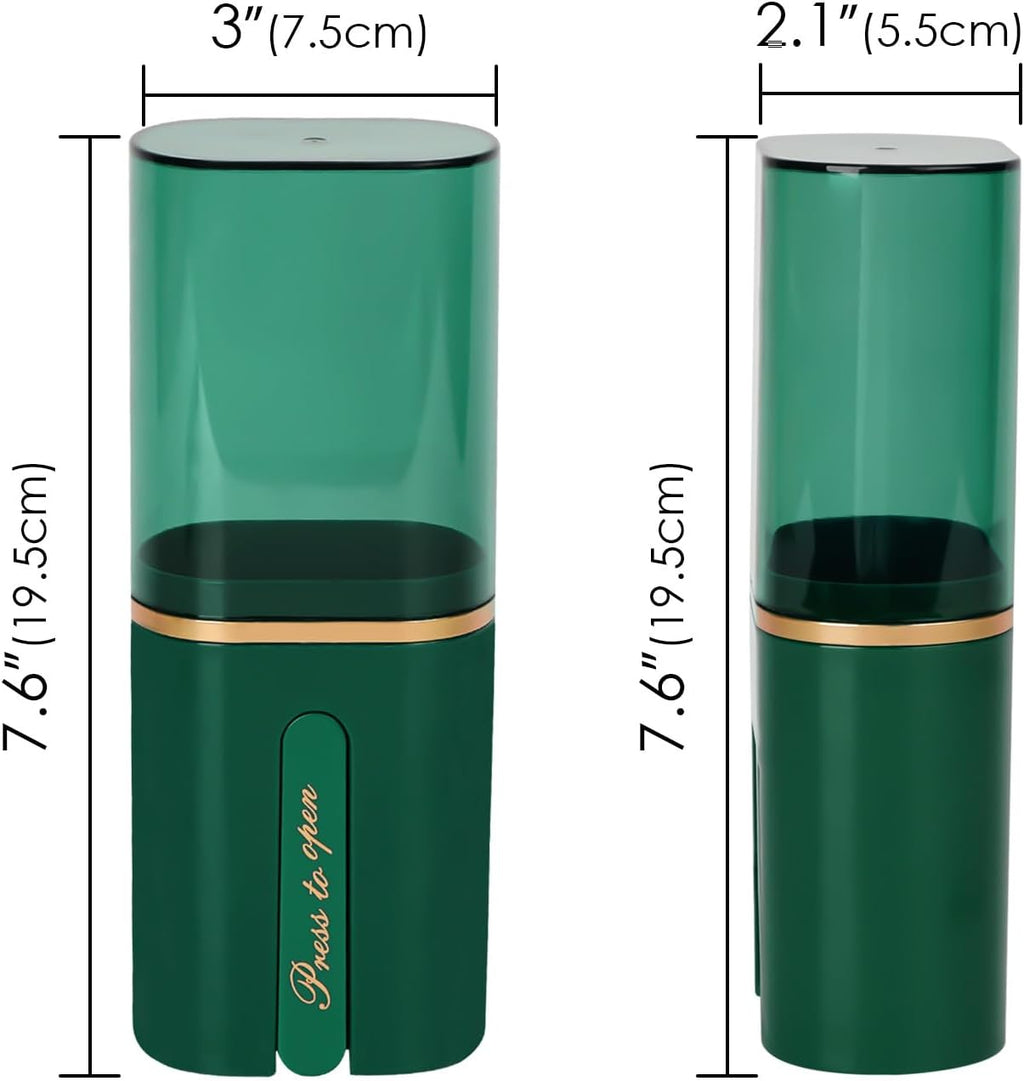Toothbrush Travel Case, Portable Toothbrush Toothpaste Container with Mouthwash Cup, Wall Mounted Toobrushbrush Holder for Bathroom, Camping, Gym (Green)