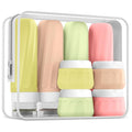 Travel Bottles for Toiletries 8 Pack, Travel Size Toiletries, Tsa Approved Travel Size Containers 3oz, with Travel Essentials Clear Bag, Leak Proof Silicone Squeezable Creams Jars
