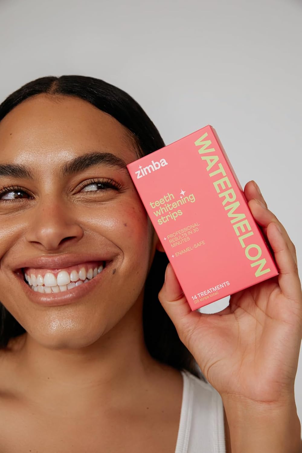 Zimba Teeth Whitening Strips for Teeth Sensitive, White Strips for Teeth Whitening, Teeth Whitener Stain Remover 28 White Strips Included Per Pack, 2 Pack (14 Day Treatment), Watermelon and Mint