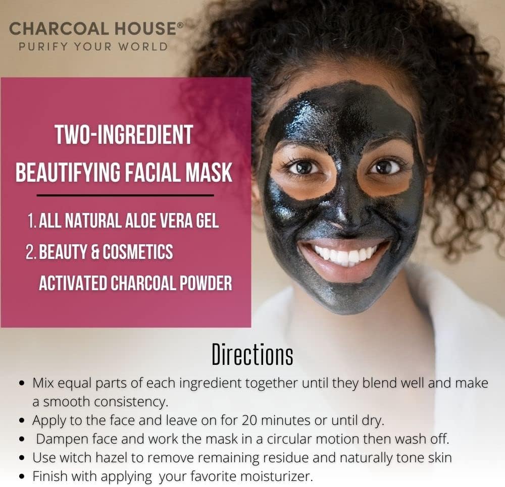 Charcoal House Activated Bamboo Charcoal Powder Food Grade - Beauty & Cosmetics - Use in Skin Care, Body Scrub, Facial Cleanser, Soap Making, Face Wash & Teeth- 11 oz