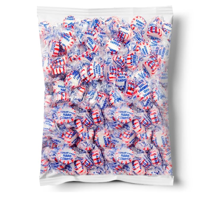 Sugar-Free Peppermint Starlight Mints | 1 Pound Bag | Hard Candy | Individually Wrapped | Approx. 90 Count