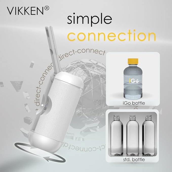 VIKKEN® 250ml iGo X Portable Travel Bidet USB-Type C Rechargeable Electric Mobile Handheld Ultra Strong Water Spray Personal Hygiene Self Care for Women & Men