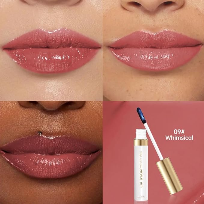 Lip Stain Peel Off – Wipe-Off Lip Stain Tattoo | Long Lasting Waterproof Lip Tint, High-Pigment Matte Lip Color, Smudge & Transfer Proof Lip Stains Masque, Kiss-Proof All-Day Lip Makeup 09#