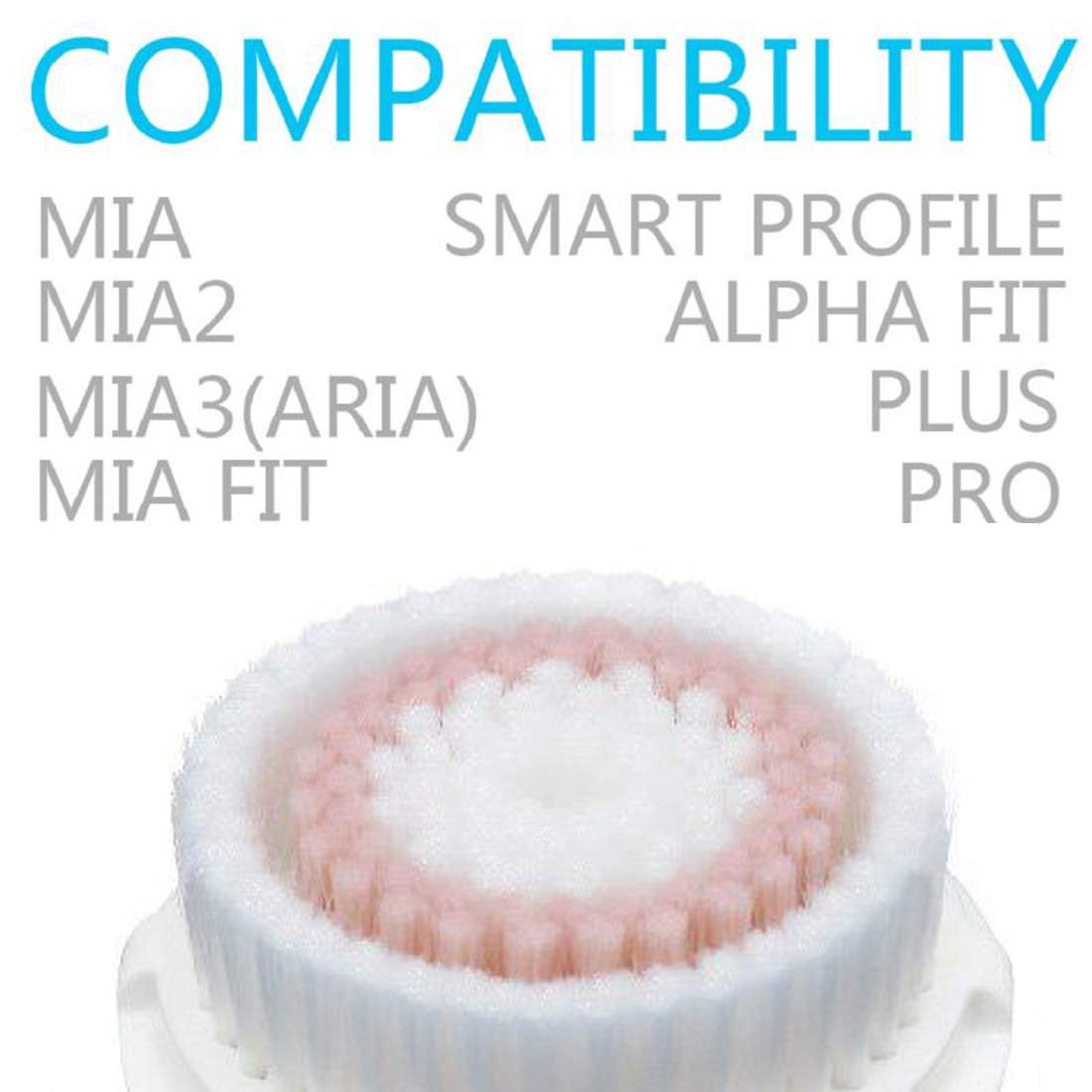 Brushot Brush Head Replacements Compatible with Clarisonic Mia 1, Mia 2, Mia Fit, Alpha Fit, Smart Profile Uplift | Radiance, 4 Count