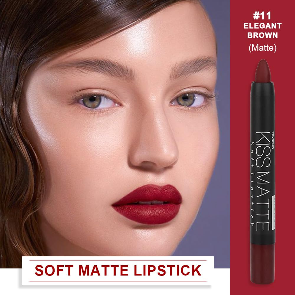 evpct 1Pcs Deep Dark Red Matte Lipstick and Lip Crayon Liner Pencil Pen Set for Women Lip Stain Long Lasting Waterproof labiales mate magicos 24 horas originales pintalabios permanente 24 horas 11