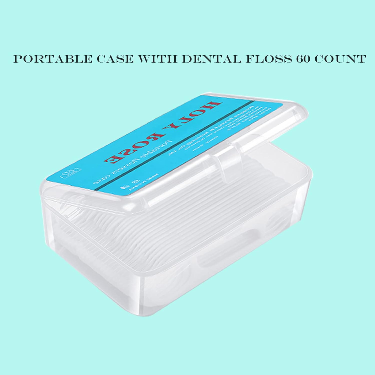 Holy rose Portable Dental Floss Picks Dispenser 2Box,Travel Floss Storage Case with Adult Toothpicks Flosser Sticks 80 Count,Portable Floss Case for Oral Care Teeth Cleaning Perfect Tool (Whit)