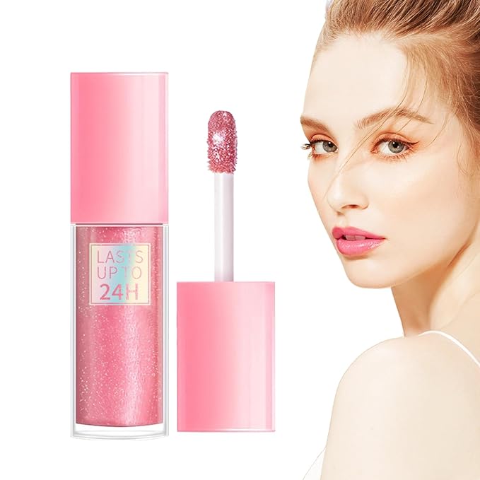Shimmery Lip Gloss - Glossy Moisturizing Plumper, Glitter Shine, Hydrating Balm With Applicator | High Shine For Full Luscious Lips, Lightweight Oil Smooth Care, Non Sticky Tint Party Daily Makeup