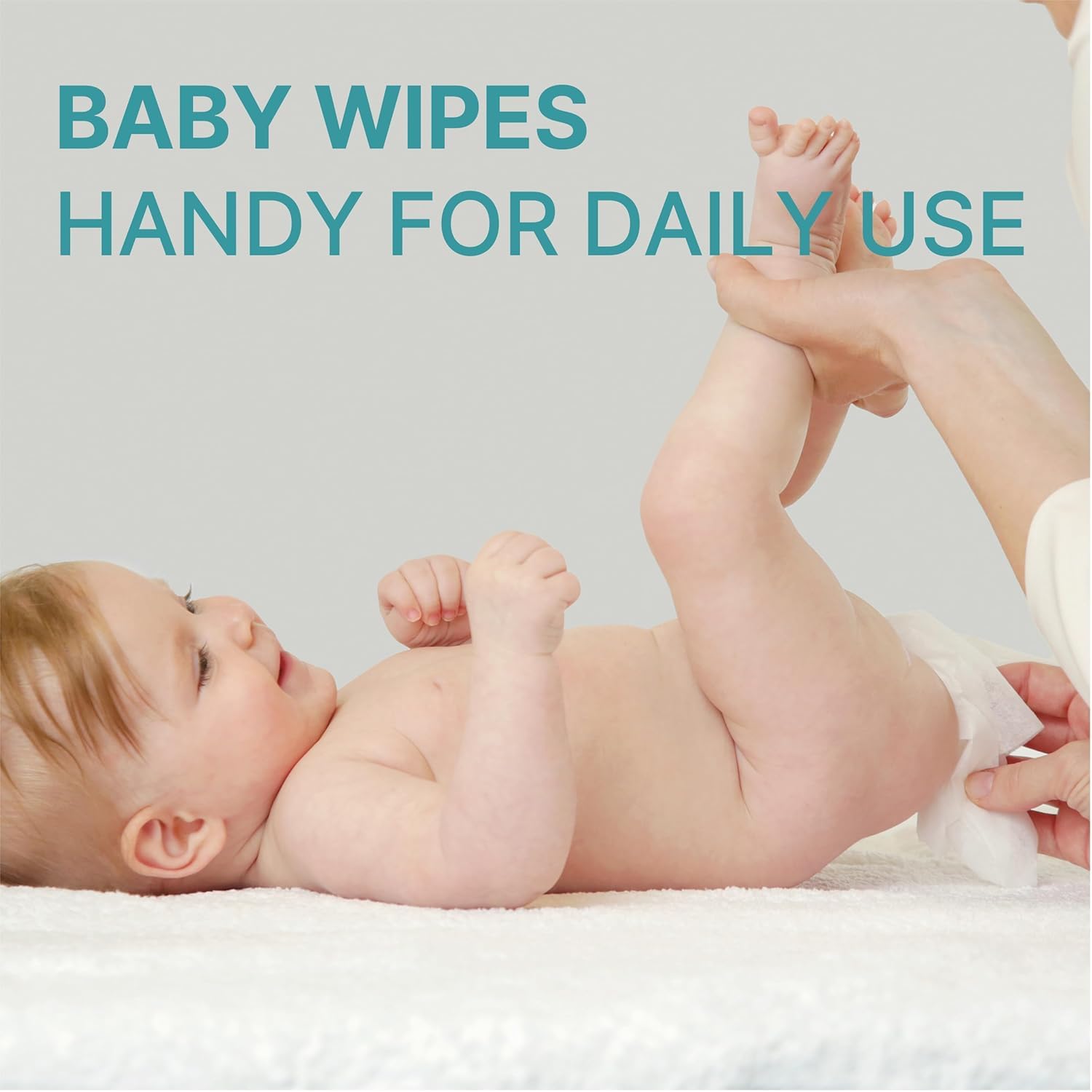 BEBESUP Korea's #1 Light Baby Wipes - Hypoallergenic, Water-Based, Unscented, Alcohol & Paraben-Free – 50 GSM for sensitive skin Flip-Top Plant Based Baby Wipes (1 Pack)