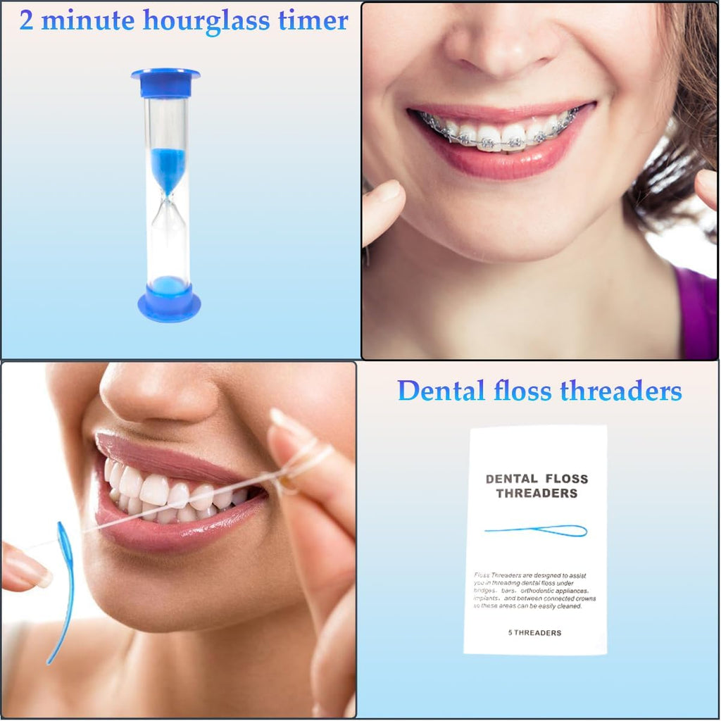 8Pcs Braces Cleaning Kit Portable Orthodontic Oral Care Kit for Teeth Interdental Brush Brace Wax Dental Floss Oral Mirror