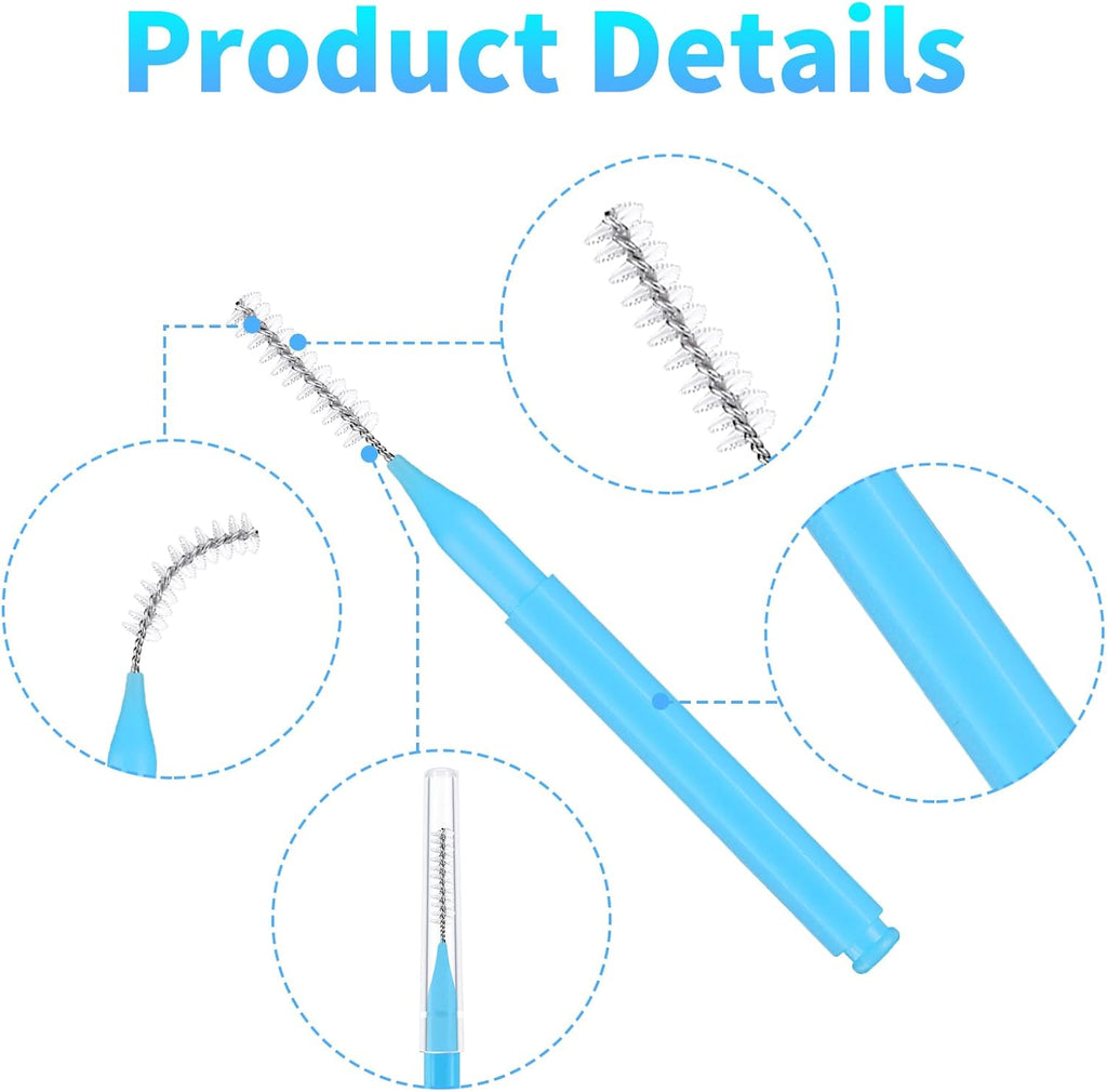 100 Pcs Interdental Brushes, 6 Sizes Braces Flossers for Cleaner Braces Brush Soft Dental Brushes Toothpicks Dental Floss Picks Dental for Braces Oral Cleaning(10 Colors)