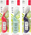 RADIUS Flex Brush Toothbrush Designed to Improve Gum Health & Reduce Gum Issues - Right Hand - Purple/Watermelon/Mint Green - Pack of 3