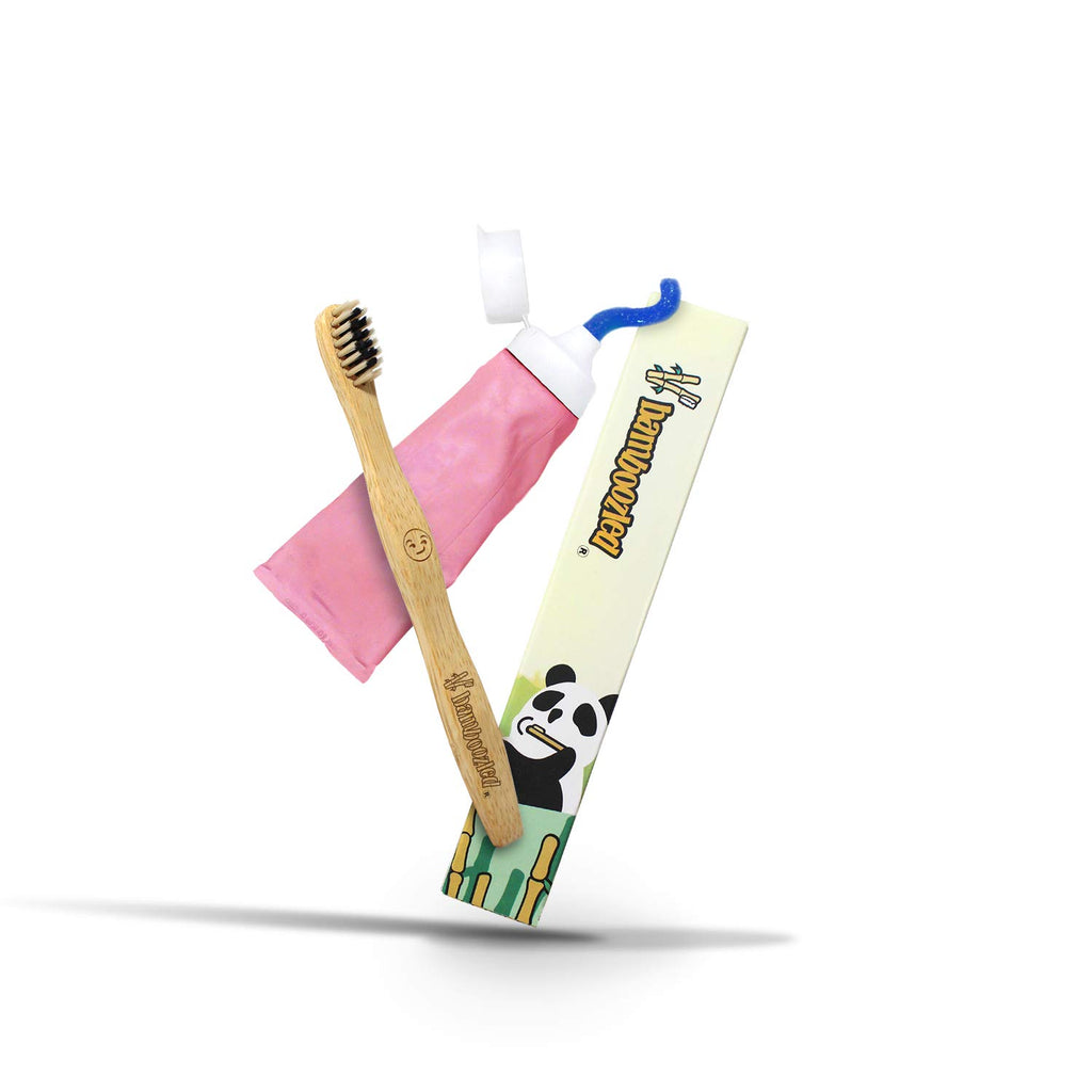 Bamboozled | Kids Bamboo Toothbrush | Child Size, Biodegradable Handle | BPA Free, Charcoal Infused Soft Bristles | Set of 6 | The Natural Way to Whitening Your Teeth