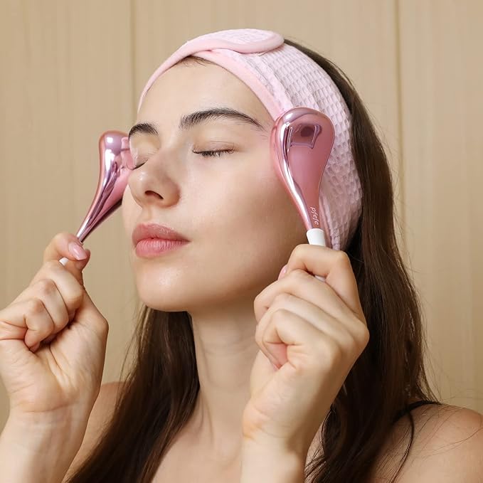 pfefe Cryo Sticks for Face, Ice Globes Cryo Globes for Facials, Esthetician Supplies Gifts, Unbreakable Stainless Steel Ice Roller Cooling Spa Balls with Storage Case