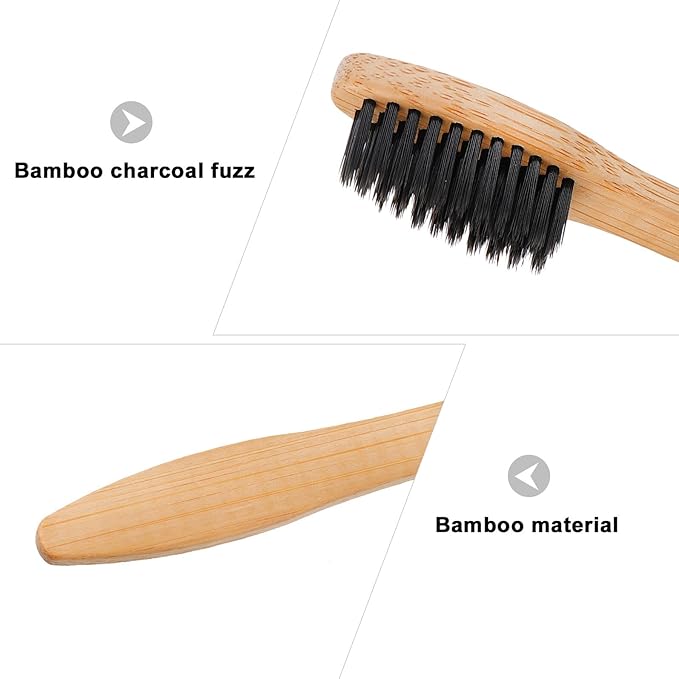 20 Pcs Biodegradable Natural Toothbrushes for Adults Soft Bristles with Comfortable Handle Oral