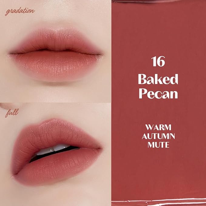 ETUDE Fixing Tint #16 Baked Pecan (4g) | Long Lasting High Pigmented Liquid Lipstick | Waterproof Lightweight Matte Finish Lip Stain | Full Coverage | Korean Makeup, Kbeauty