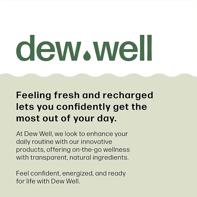 Dew Well Deodorant Wipes - Individually Wrapped Travel Wipes - On-the-Go Travel Toiletries - Natural Deodorant Formula - 50 Count, Pack of 1, Cucumber