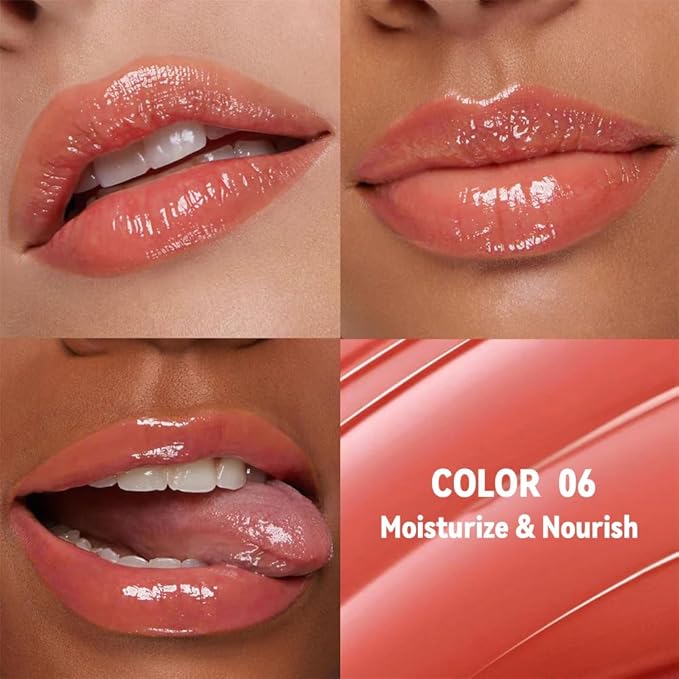 Coral-Pink Honey Tinted Lip Stain Lip Balm Lip Gloss Lipstick, Sheer Hydrating Lip Stains Tint, Moisturizing Lip Color for All Skin Tones, Nourishing Lip Balm with a Hint of Natural Black Cherry