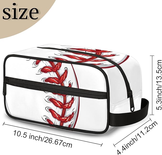 Baseball Sports Red Boys Travel Toiletry Bag Waterproof Wash Bag Shower Shaving Bag Cosmetic Organizer Makeup Bag Portable Toiletries Accessories for Women Men Baseball Sports