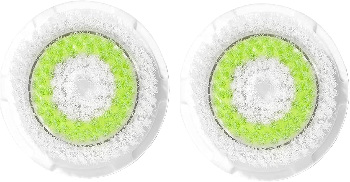Brush Head Replacements Compatible with Clarisonic Mia 1, Mia 2, Mia Fit, Alpha Fit, Smart Profile Uplift and Alpha Fit Face Cleaning Brush Heads (Green-2Pack)