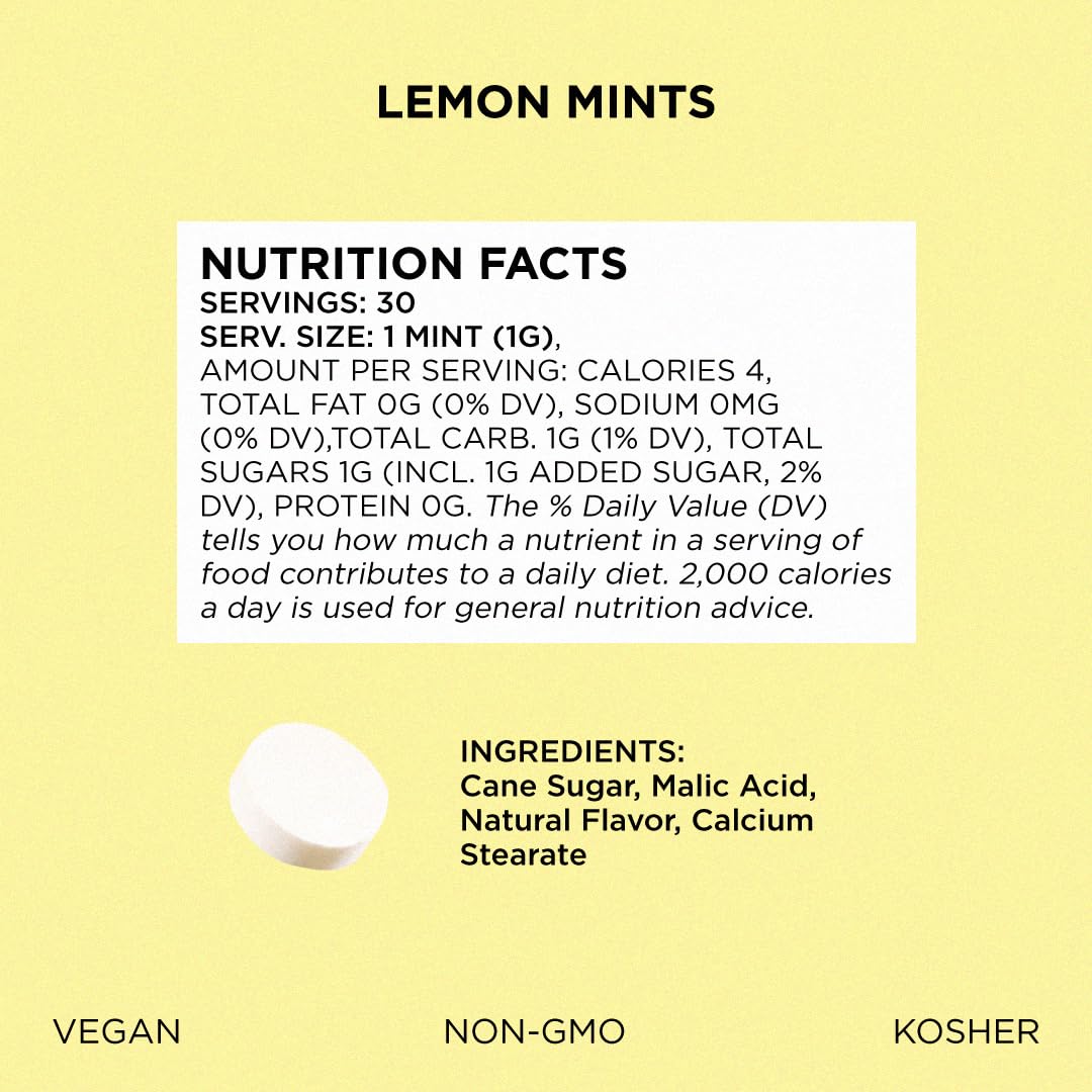 SIMPLY Mints | Peppermint & Lemon Breath Mints Variety Pack | Pack of Six (180 Pieces Total) | Zesty & Refreshing + Aspartame-Free + Vegan + non-GMO