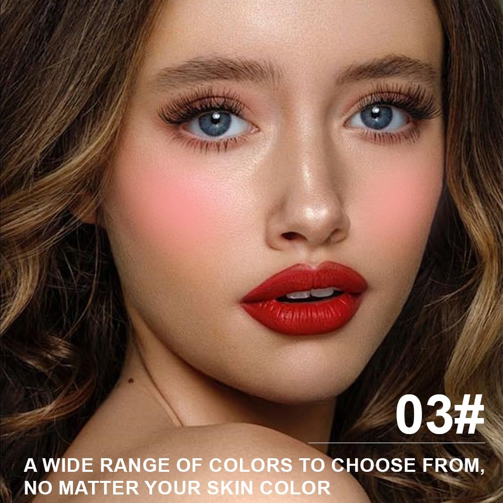 Matte Powder Blush for Cheeks – Long Lasting Natural Face Blusher Makeup, Lightweight Blendable Cheek Color for Women, Vegan & Cruelty-Free – #03 Peach Pink