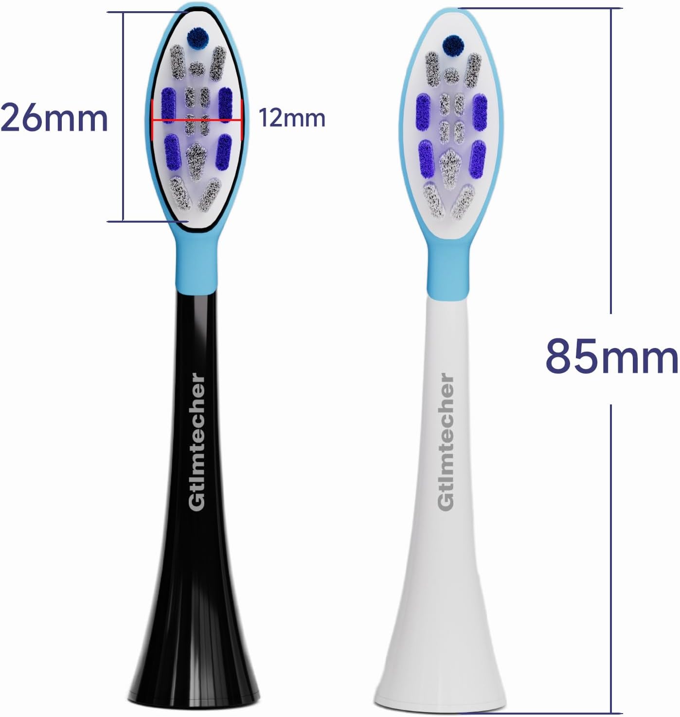 Electric Toothbrush Heads for Philips Sonicare Replacement Heads, 10 Pack Adults Kids 7+ Sonicare Toothbrush Replacement Brush Heads Philips Sonicare Sensitive Replacement Heads C2 C3 G2 G3 A3, Black