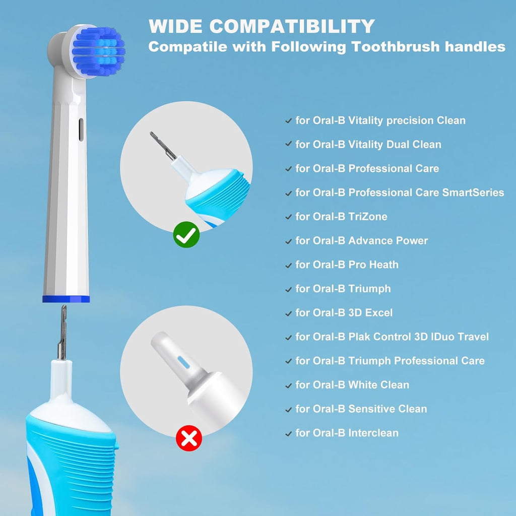 Replacement Heads Compatible with Oral B Braun Electric Toothbrush, 16 Pcs Professional Replacement Heads for Oral B Toothbrush, Brush Heads for Oral B Pro 1000/1500/7500/3000/7000/8000/500