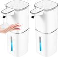 2 Pack Automatic Foaming Soap Dispenser,Touchless Soap Dispenser,13.5oz/400ml Rechargeable Wall Mounted Smart Dispenser for Bathroom Kitchen,Easy for Toddlers(White)