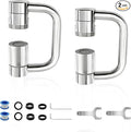 2pcs U Shape Faucet Extender, 1440° Rotatable Faucet Aerator Suitable for Kitchen and Bathroom Sinks